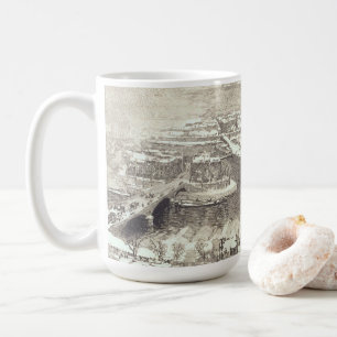 PARIS UNTER SCHNEE (1890) Vintage Tasse Art Weihna