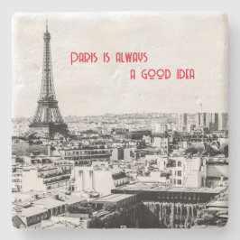 Paris Untersetzer in Schwarz und Weiß