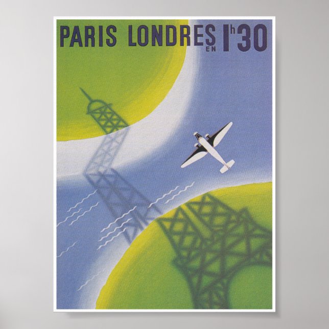 Paris Vintag Airline Reiseplakat Poster (Vorne)