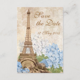 Paris Vintag Blue Hydrangea Save the Date