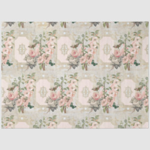 Paris Vintag Floral Butterfly Ephemera Decoupage Seidenpapier