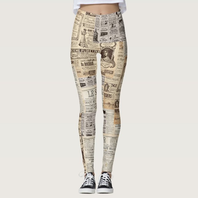 Paris Vintag Leggings (Vorderseite)