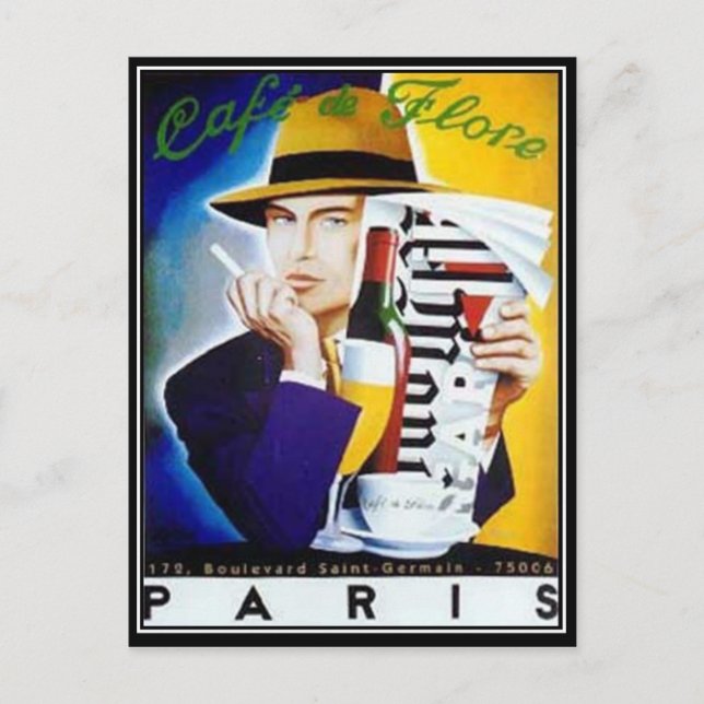 Paris Vintag Postcard Postkarte (Vorderseite)