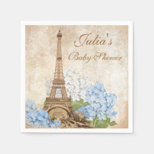 Paris Vintage blaue Serviette