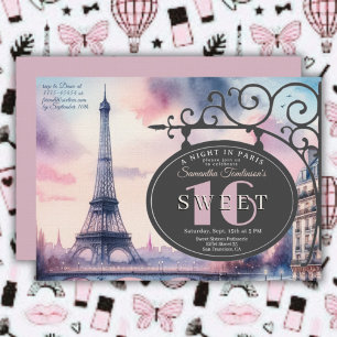 Paris Vintage Eiffelturm Sweet 16 Geburtstag Einladung