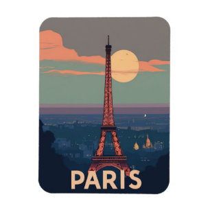 Paris Vintage Magnet Retro Eiffelturm Reise