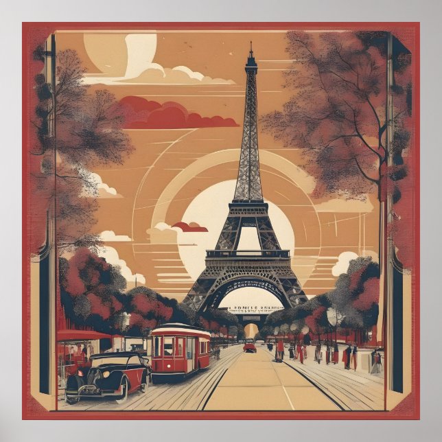 Paris - Vintage Malerei Poster (Vorne)