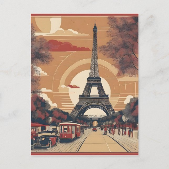 Paris - Vintage Malerei Postkarte (Vorderseite)
