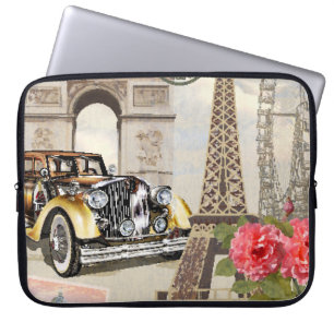 Paris Vintage-Plakat. vintage, plakat, paris, alt, Laptopschutzhülle