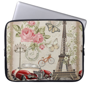 Paris Vintage Postkarte. Laptopschutzhülle