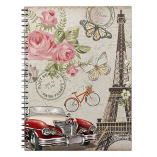 Paris Vintage Postkarte. Notizblock
