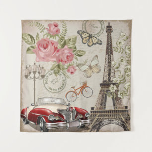 Paris Vintage Postkarte. Wandteppich