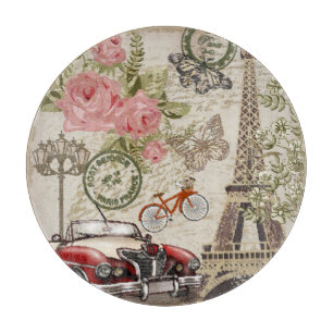 Paris Vintage: Postkartenstil Schneidebrett
