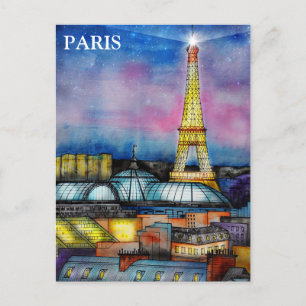 Paris Vintage Reise Tourismus Fügen Postkarte hinz
