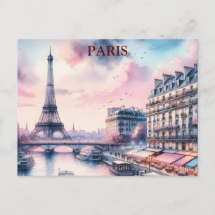 Paris Vintage Reise Tourismus Fügen Sie Postkarte 