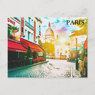 Paris Vintage Reise Tourismus Zusatz Postkarte