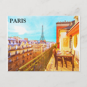 Paris Vintage Reise Tourismus Zusatz Postkarte