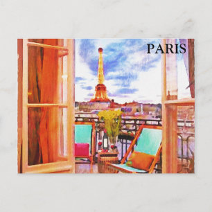Paris Vintage Reise Tourismus Zusatz Postkarte
