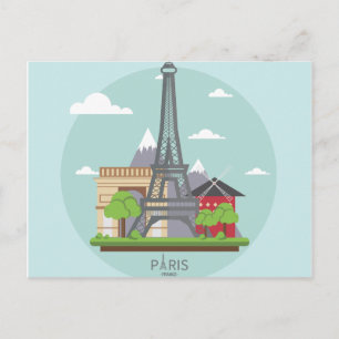 Paris Vintage Reise Tourismus Zusatz Postkarte