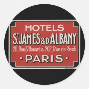 Paris Vintage Reisegepäck Etikett Runder Aufkleber