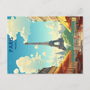 paris vintage Reiseplakat Postkarte