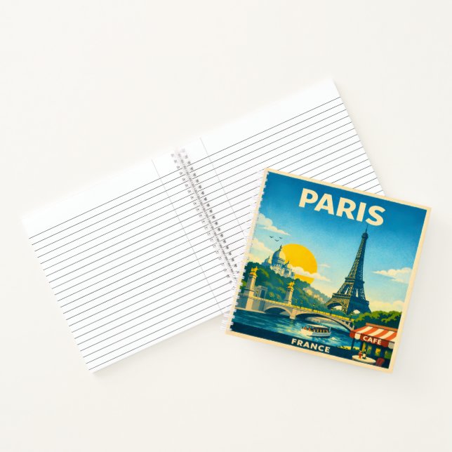 Paris Vintage Reiseposter Notizbuch (Innenseite)