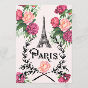Paris Vintage Rosa Einladung