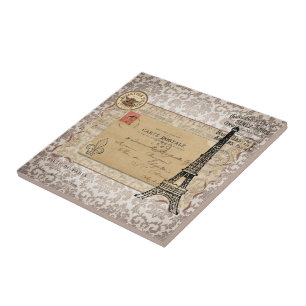 Paris Vintage Shabby Chic Eiffelturm Fliese