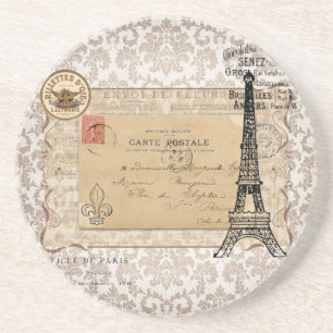 Paris Vintage Shabby Chic Eiffelturm Getränkeuntersetzer
