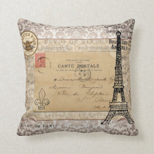 Paris Vintage Shabby Chic Eiffelturm Kissen