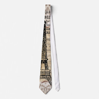 Paris Vintage Shabby Chic Eiffelturm Krawatte