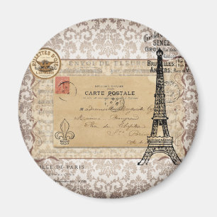 Paris Vintage Shabby Chic Eiffelturm Magnet