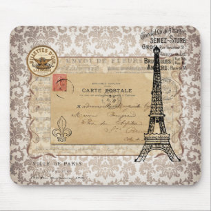 Paris Vintage Shabby Chic Eiffelturm Mousepad
