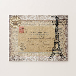 Paris Vintage Shabby Chic Eiffelturm Puzzle