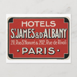 Paris Vintage Travel Luggage Label Postkarte
