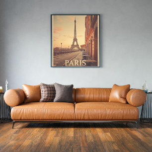 Paris Vintage Travel Pastell Eiffelturm Poster
