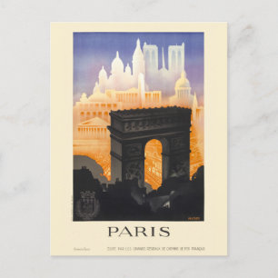 Paris Vintage Travel Poster 1935 Postkarte