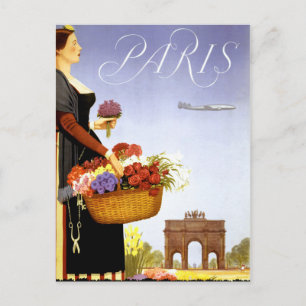 Paris Vintage Travel Poster wiederbelebt Postkarte