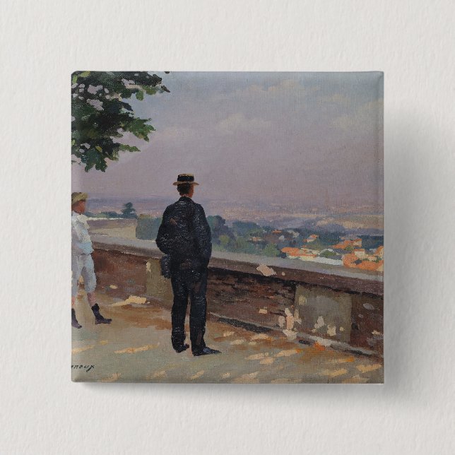 Paris vom Observatorium bei Meudon Button (Vorderseite)