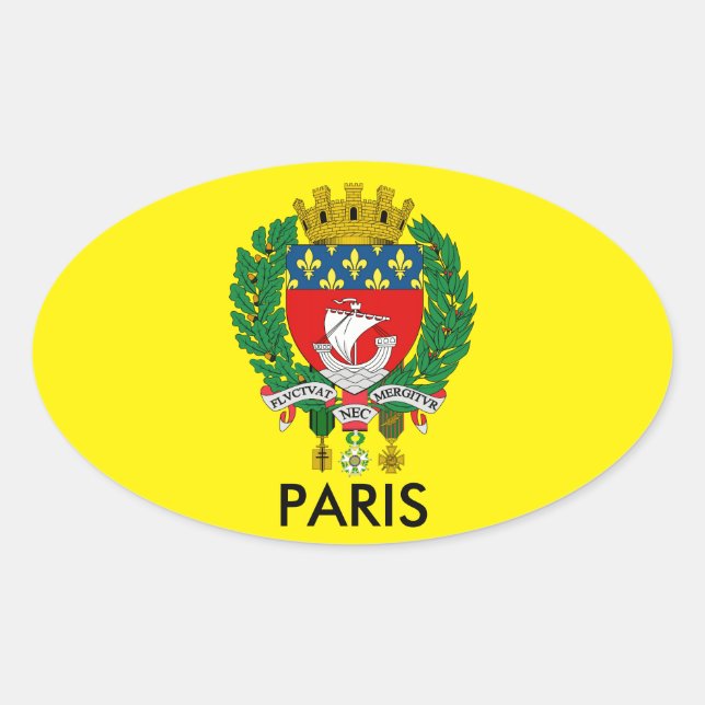 Paris Wappen Oval Sticker (Vorderseite)