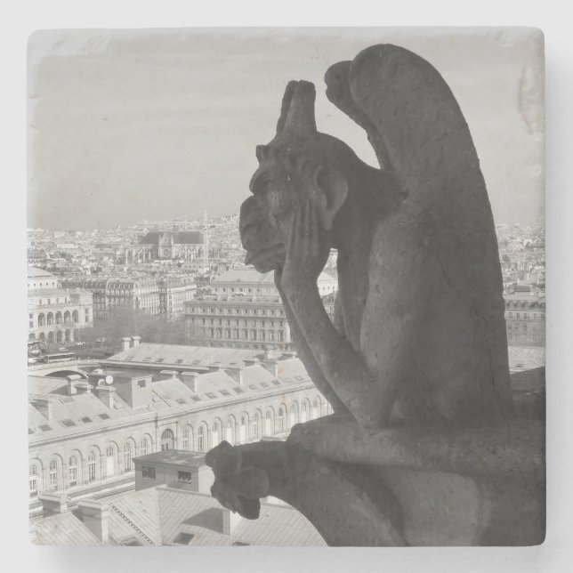 Paris-Wasserspeier Steinuntersetzer (Vorderseite)