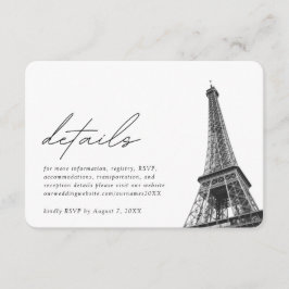 Paris Wedding Details Enclosure Card Begleitkarte