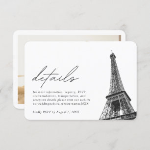 Paris Wedding Details Enclosure Card Begleitkarte