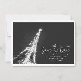 Paris Wedding Eiffel Tower Foto Save the Date Einladung