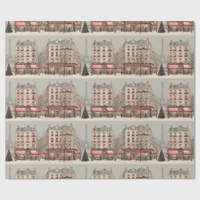 Paris Weihnachten Geschenkpapier (Flach)