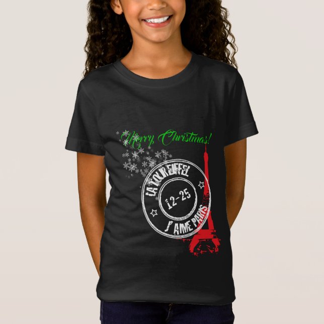 Paris Weihnachten T-Shirt (Vorderseite)