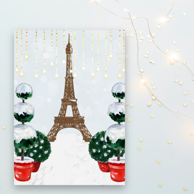 Paris Winter Eiffel Tower Topiary Weihnachten (Von Creator hochgeladen)