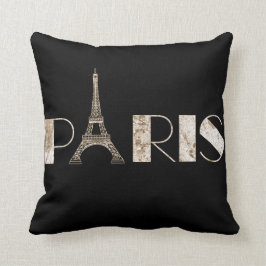 Paris-Wort-Kunst von Vintager Karte 1889 Kissen