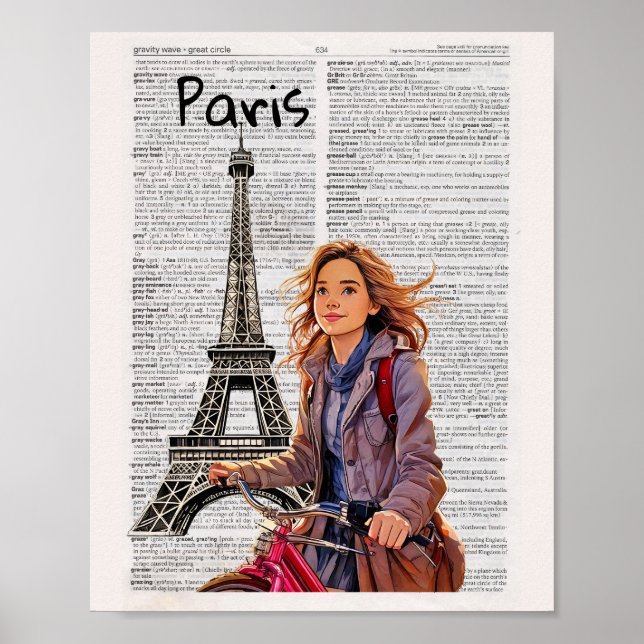 Paris Wörterbuch-Kunstdrucke Poster (Vorne)