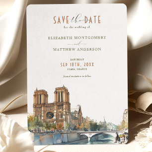 Paris Zielort Save the Date Notre Dame Einladung